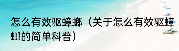 怎么有效驱蟑螂（关于怎么有效驱蟑螂的简单科普）