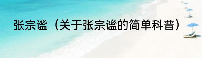 张宗谧（关于张宗谧的简单科普）