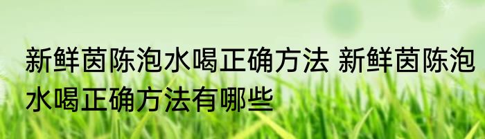 新鲜茵陈泡水喝正确方法 新鲜茵陈泡水喝正确方法有哪些