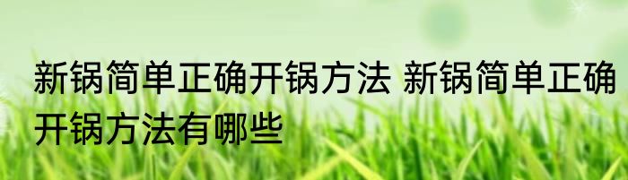 新锅简单正确开锅方法 新锅简单正确开锅方法有哪些