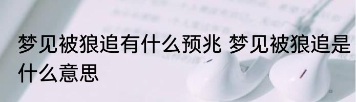 梦见被狼追有什么预兆 梦见被狼追是什么意思