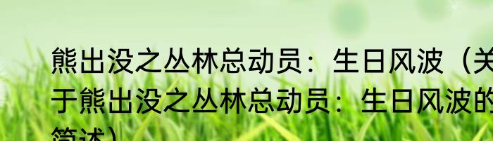 熊出没之丛林总动员：生日风波（关于熊出没之丛林总动员：生日风波的简述）