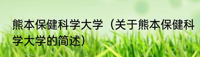 熊本保健科学大学（关于熊本保健科学大学的简述）