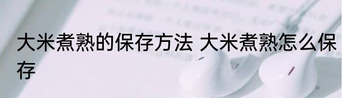 大米煮熟的保存方法 大米煮熟怎么保存