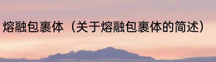 熔融包裹体（关于熔融包裹体的简述）