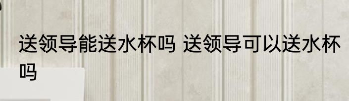 送领导能送水杯吗 送领导可以送水杯吗