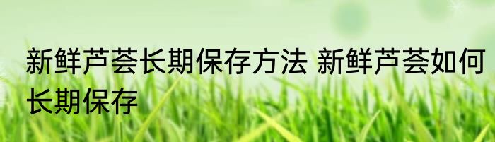 新鲜芦荟长期保存方法 新鲜芦荟如何长期保存