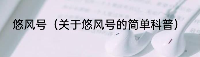 悠风号（关于悠风号的简单科普）