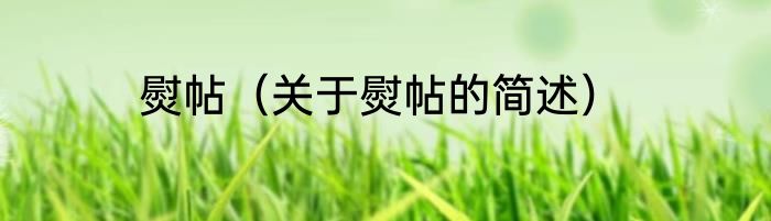 熨帖（关于熨帖的简述）