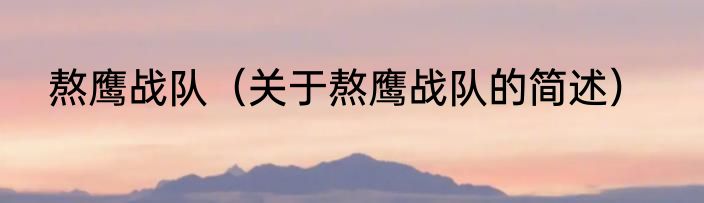 熬鹰战队（关于熬鹰战队的简述）