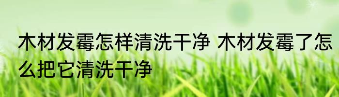 木材发霉怎样清洗干净 木材发霉了怎么把它清洗干净