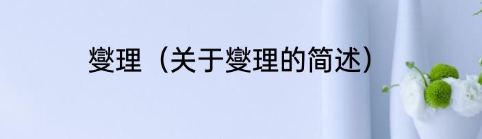 燮理（关于燮理的简述）
