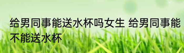 给男同事能送水杯吗女生 给男同事能不能送水杯