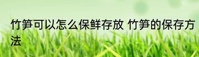 竹笋可以怎么保鲜存放 竹笋的保存方法