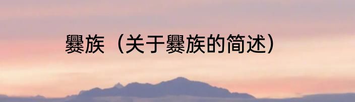 爨族（关于爨族的简述）