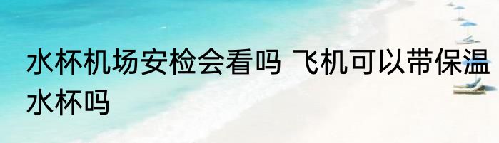 水杯机场安检会看吗 飞机可以带保温水杯吗