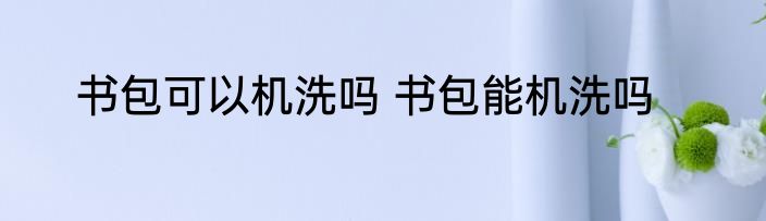 书包可以机洗吗 书包能机洗吗