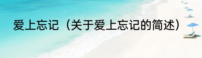爱上忘记（关于爱上忘记的简述）