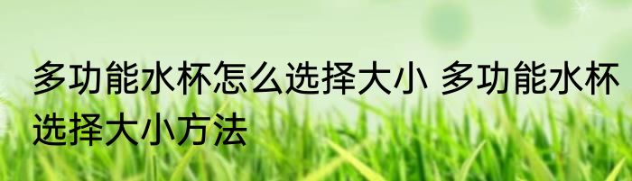 多功能水杯怎么选择大小 多功能水杯选择大小方法