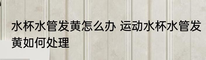 水杯水管发黄怎么办 运动水杯水管发黄如何处理