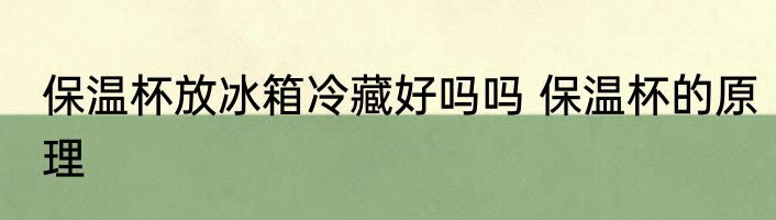 保温杯放冰箱冷藏好吗吗 保温杯的原理