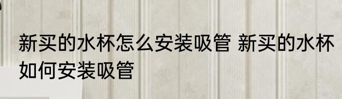 新买的水杯怎么安装吸管 新买的水杯如何安装吸管