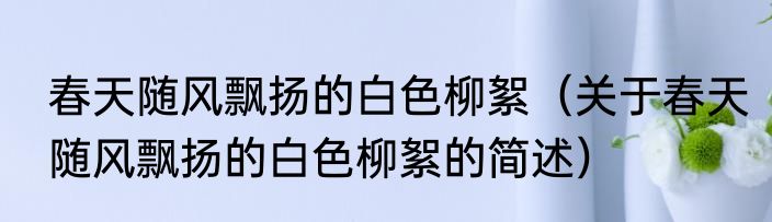 春天随风飘扬的白色柳絮（关于春天随风飘扬的白色柳絮的简述）