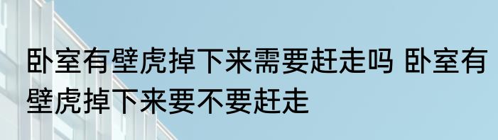 卧室有壁虎掉下来需要赶走吗 卧室有壁虎掉下来要不要赶走