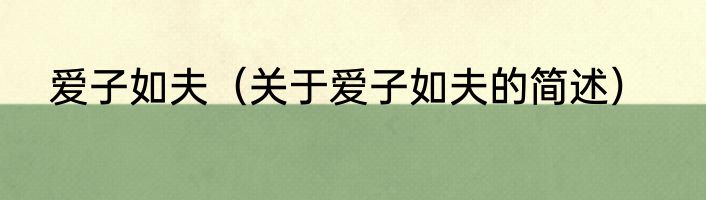 爱子如夫（关于爱子如夫的简述）