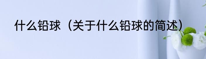 什么铅球（关于什么铅球的简述）