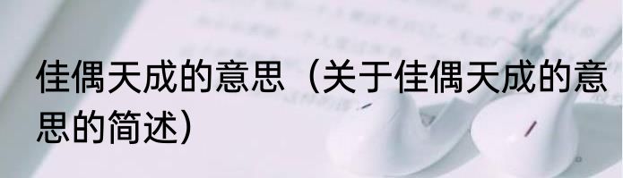 佳偶天成的意思（关于佳偶天成的意思的简述）