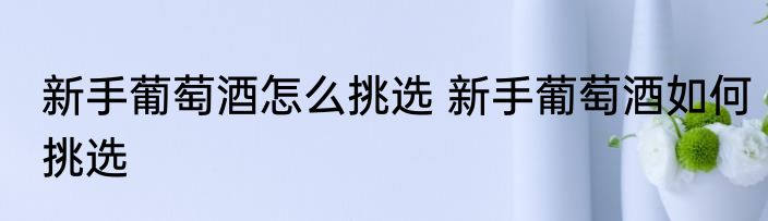 新手葡萄酒怎么挑选 新手葡萄酒如何挑选