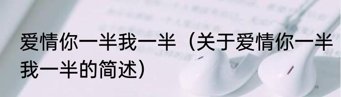 爱情你一半我一半（关于爱情你一半我一半的简述）