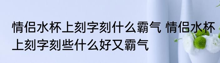 情侣水杯上刻字刻什么霸气 情侣水杯上刻字刻些什么好又霸气