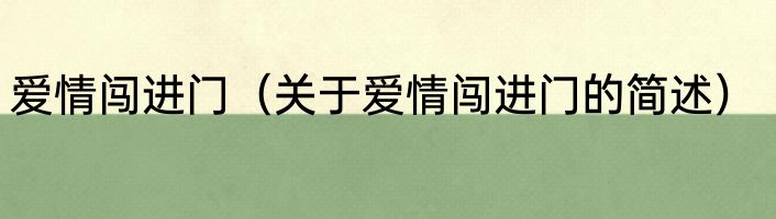 爱情闯进门（关于爱情闯进门的简述）