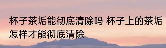 杯子茶垢能彻底清除吗 杯子上的茶垢怎样才能彻底清除