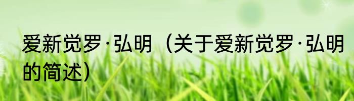 爱新觉罗·弘明（关于爱新觉罗·弘明的简述）