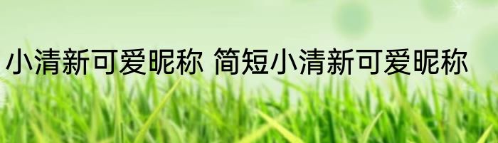 小清新可爱昵称 简短小清新可爱昵称