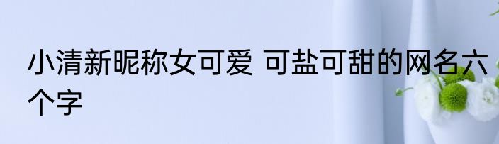 小清新昵称女可爱 可盐可甜的网名六个字