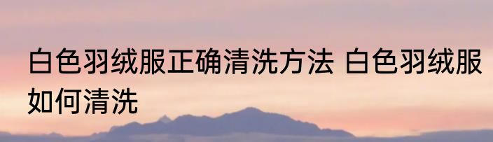 白色羽绒服正确清洗方法 白色羽绒服如何清洗
