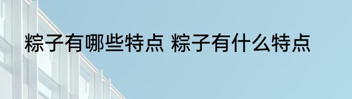 粽子有哪些特点 粽子有什么特点