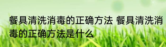 餐具清洗消毒的正确方法 餐具清洗消毒的正确方法是什么