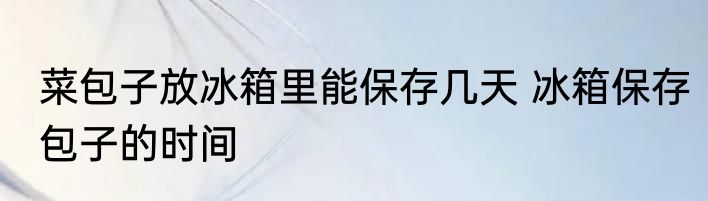 菜包子放冰箱里能保存几天 冰箱保存包子的时间