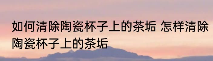 如何清除陶瓷杯子上的茶垢 怎样清除陶瓷杯子上的茶垢