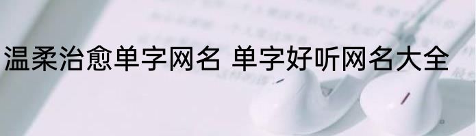 温柔治愈单字网名 单字好听网名大全