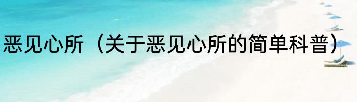 恶见心所（关于恶见心所的简单科普）