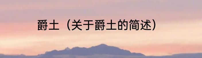 爵土（关于爵土的简述）