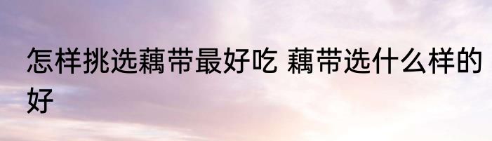 怎样挑选藕带最好吃 藕带选什么样的好