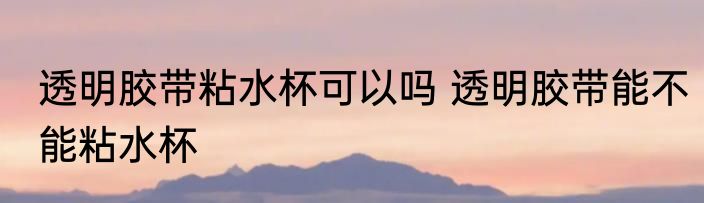 透明胶带粘水杯可以吗 透明胶带能不能粘水杯