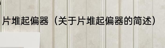 片堆起偏器（关于片堆起偏器的简述）